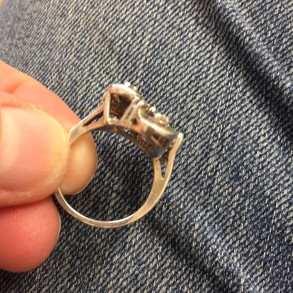 Vintage Ring Multicolored Gemstones with Diamonds - Picture 3 of 3